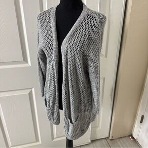 Gilly Hicks Sydney Fishnet Style Gray Cardigan M